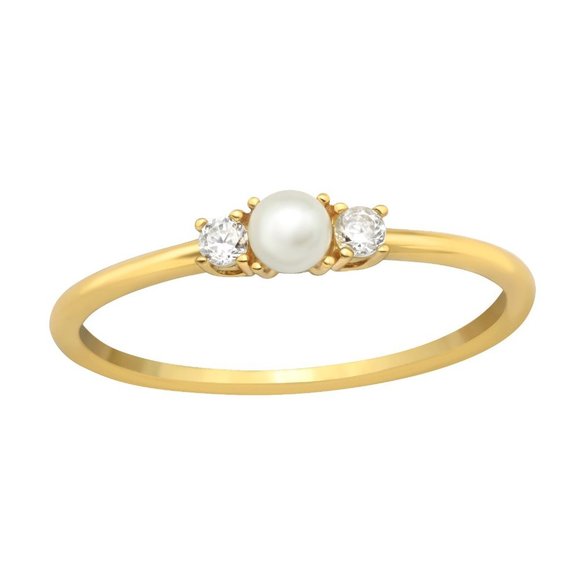 Martin Pere Jewelry - 14k Gold Vermeil Dainty Pearl Ring